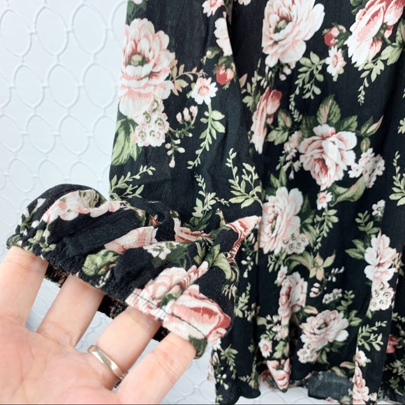 Show Me Your MuMu Courtney Loves Roses Floral Shift Dress Balloon Sleeves XS - Picture 6 of 8